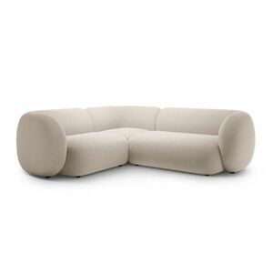 Bézs bársony sarokkanapé (bal oldali-L alakú) Kate – Micadoni kép