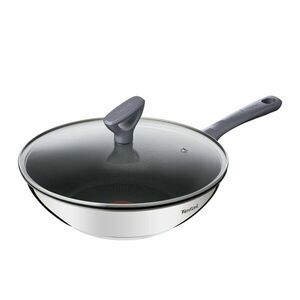 Wok rozsdamentes acél serpenyő fedővel-tapadásmentes felülettel ø 28 cm Daily Cook G7309955 – Tefal kép