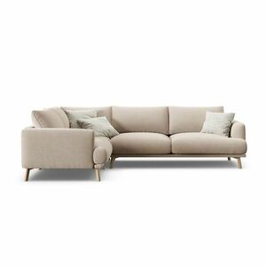 Bézs bársony sarokkanapé (bal oldali-L alakú) Naomi – Micadoni kép