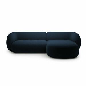 Kék bársony sarokkanapé (jobb oldali-heverő résszel) Kate – Micadoni kép