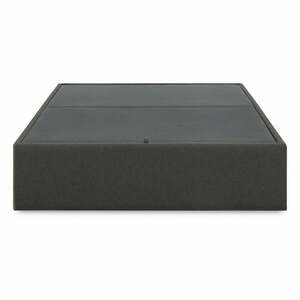 Fekete kárpitozott ágyneműtartós-ágytámla nélkül franciaágy 140x190 cm Matters – Kave Home kép