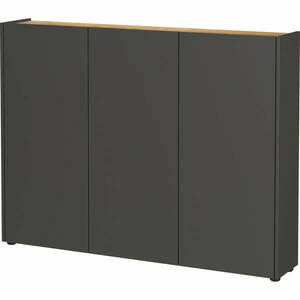 Antracitszürke szekrény tölgyfa dekorral 138x105x25 cm Libbiano – Germania kép