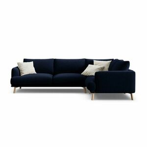 Sötétkék bársony sarokkanapé (jobb oldali-L alakú) Naomi – Micadoni kép