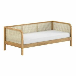 Natúr színű tölgyfa egyszemélyes ágy ágyráccsal 90x200 cm Olive Captain Rotan – Vipack kép