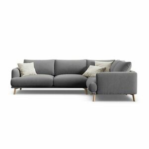 Szürke bársony sarokkanapé (jobb oldali-L alakú) Naomi – Micadoni kép