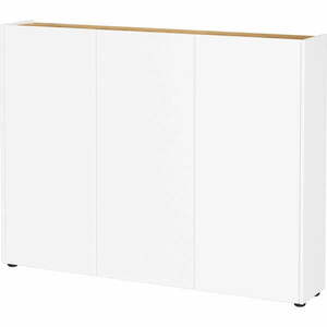Fehér szekrény tölgyfa dekorral 138x105x25 cm Libbiano – Germania kép