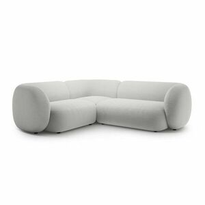 Világosszürke bársony sarokkanapé (bal oldali-L alakú) Kate – Micadoni kép