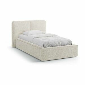 Bézs kárpitozott ágyneműtartós egyszemélyes ágy ágyráccsal 90x200 cm Darren – Micadoni kép