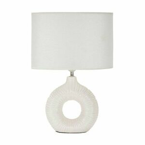 Fehér kerámia asztali lámpa textil búrával (magasság 43 cm) Seta – Mauro Ferretti kép
