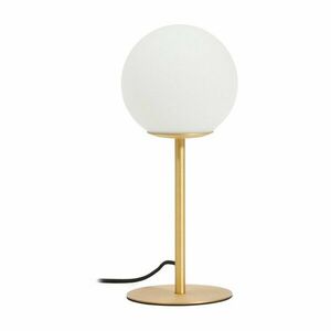 Fehér-aranyszínű asztali lámpa üveg búrával (magasság 35 cm) Brisia – Kave Home kép