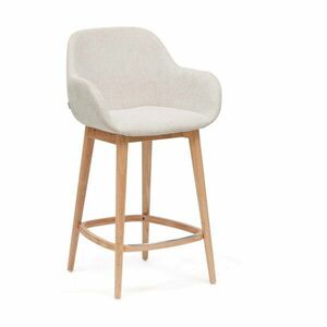 Bézs kárpitozott karfás bárszék (ülésmagasság 66 cm) Konna – Kave Home kép
