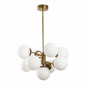 Fehér-sárgaréz színű függőlámpa üveg búrával ø 70 cm Mudoni – Opviq lights kép