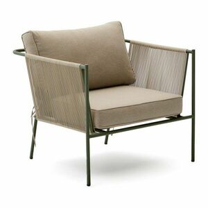 Zöld-bézs fém kerti fotel Zivia – Kave Home kép