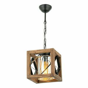 Barna függőlámpa fa búrával-fém búrával Zikzak Cam – Opviq lights kép