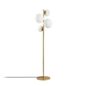 Fehér-sárgaréz színű állólámpa üveg búrával (magasság 162 cm) Fazli – Opviq lights kép