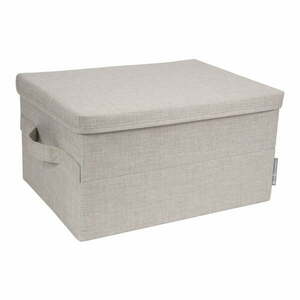 Bézs fedeles textil tárolódoboz 40x30x22 cm Soft Storage – Bigso kép