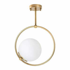 Fehér-sárgaréz színű mennyezeti lámpa üveg búrával 39x26 cm Dolunay – Opviq lights kép