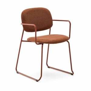 Terrakotta színű fém karfás étkezőszék Meli – Kave Home kép