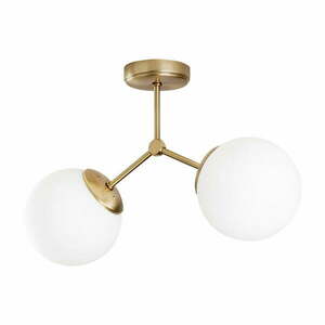 Fehér-sárgaréz színű mennyezeti lámpa üveg búrával 15x44 cm Damar – Opviq lights kép