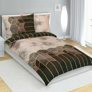 Bellatex pamut ágyneműhuzat kocka barna, bézs , 140 x 200, 70 x 90 cm kép