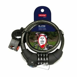 RL.3789.10x1500.CRN kódos kerékpár zár világítással kép