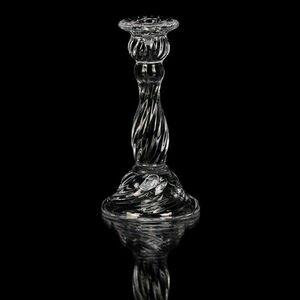 16 cm-es üveg gyertyatartó kúpos gyertyához, átlátszó kép