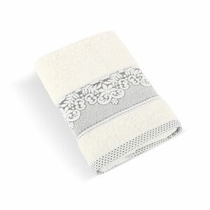 Bellatex Orchidea kollekció vanília színű frottír törölköző, 50 x 100 cm, 50 x 100 cm kép