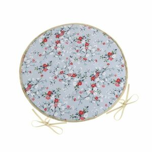 Bellatex DITA Ülőpárna, kerek, virágos, szürke , 40cm kép