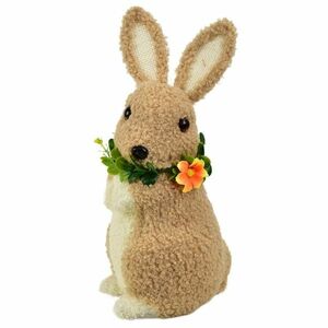 Húsvéti nyuszi fleece, virággal, 15 x 27 x 12 cm kép