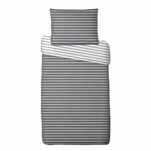 Csíkok pamut ágyneműhuzat szürke, 140 x 200 cm, 70 x 90 cm kép