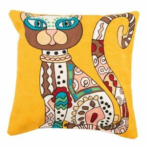 Macska kötött párnahuzat, 45 x 45 cm kép