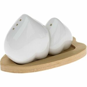 Porcelán só- és borsszóró tálca alátéttel Szív kép