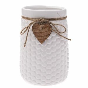 Wood heart Kerámia váza, fehér, 12 x 17, 5 cm kép