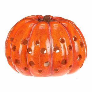 Nagy őszi LED dekoráció, lyukakkal ellátott tök, 33 x 33 x 21 cm, magnézium kép