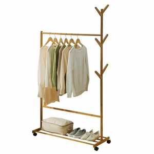 Vikir typ 3kerekes akasztó, bambusz, 100 x 35 x 174 cm kép