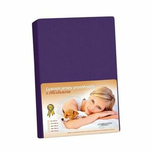 Jersey lepedő elasztánnal, szilva szín, 90 x 200 cm kép