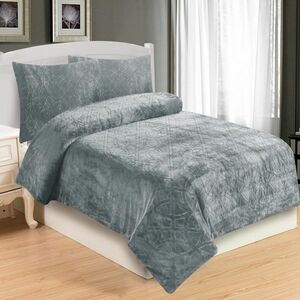 Symbol mikroplüss ágynemúhuzat világosszürke, 140 x 200 cm, 70 x 90 cm kép