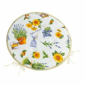 Bellatex EMA levendula kerek, sima székpárna lila, sárga, átmérő 40 cm kép