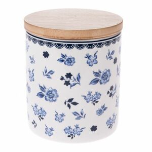 Floral porcelán tároló bambusz fedéllel, 600 ml kép