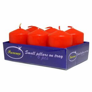 Provence gyertya henger alakú piros, 3, 8 x 5, 5 cm, 6 db kép