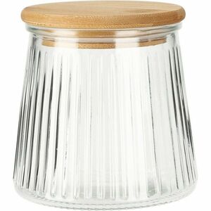 Üvegedény bambusz fedéllel és bordázattal 680 ml kép
