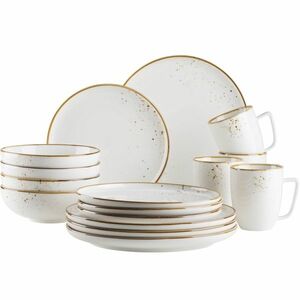 Mäser 16 részes edénykészlet Pintar White barnapöttyös kép