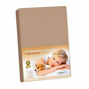 Jersey lepedő elasztánnal, kávé, 180 x 200 cm kép