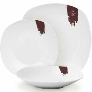 BerlingerHaus 18 darabos Leonardo tányérkészlet, fehér-bordó kép