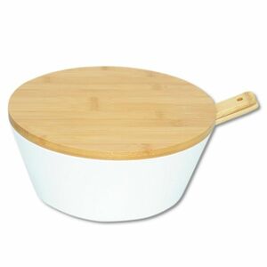 Kesper 32620 Salátás tál kanállal és fedéllel, fehér, átmérő 26 cm kép