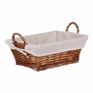 Fonott kosár, szövet barna színű, 35 x 25 x 13 cm kép