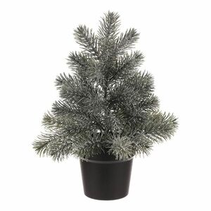 Dekoratív fenyő cserépben, 40 cm, zöld, hóborította, 40 cm kép