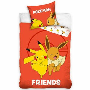 Carbotex Pokémon Eeve és Pikachu gyermek ágynemű, 140 x 200 cm, 70 x 90 cm kép
