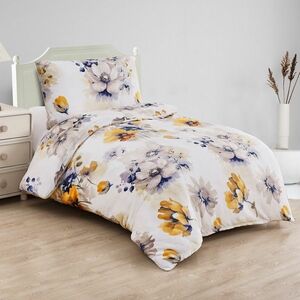 Mikroplyš ágynemét színes virágok, 140 x 200 cm, 70 x 90 cm kép