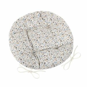 Bellatex EMA Virág kerek steppelt székpárnabézs-kék, 40 cm kép
